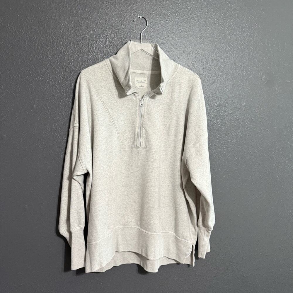 Abercrombie & Fitch Quarter Zip Pullover Sweatshirt Size L